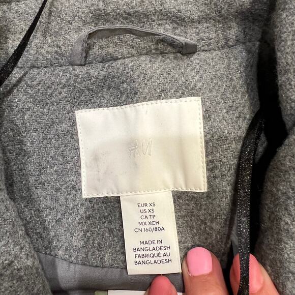 H&M Women's Double-Breasted Coat Size XS In Gray - Picture 12 of 13